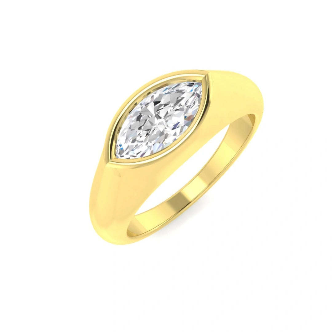 1.00ct Marquise Lab Grown Diamond Signet Ring