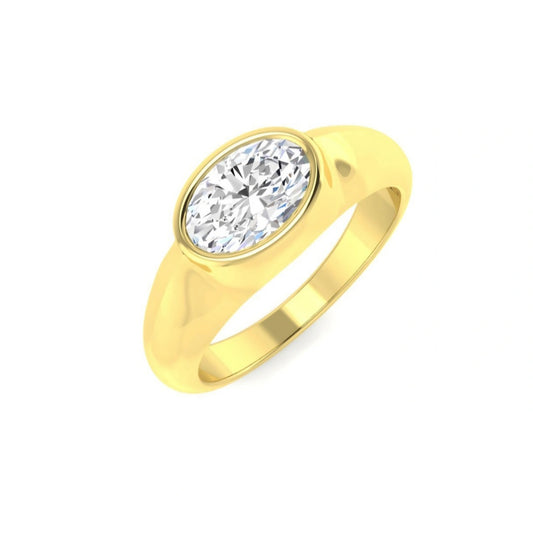 1.00ct Oval Lab Grown Diamond Signet Ring