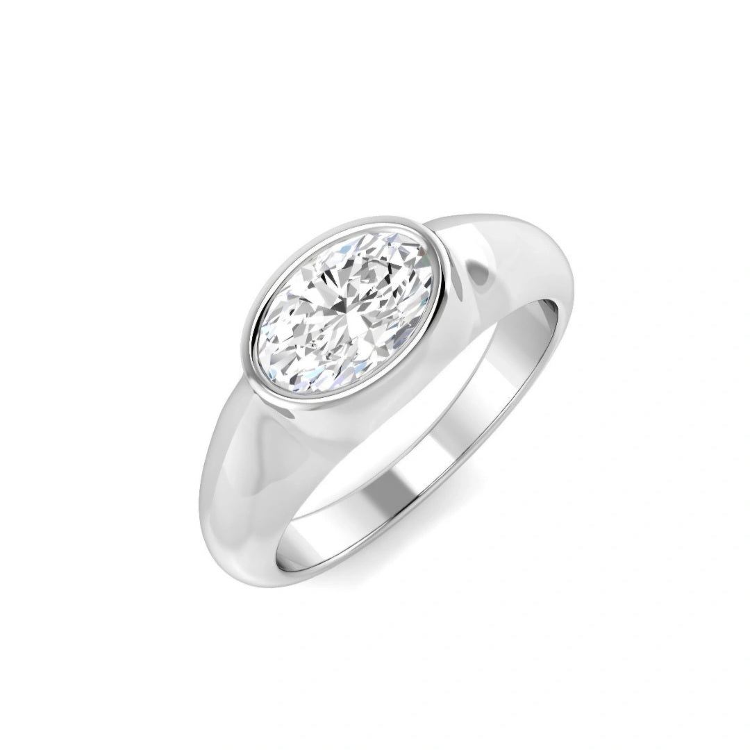 1.00ct Oval Lab Grown Diamond Signet Ring