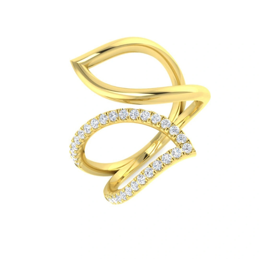 0.30ct Accented Freeform Lab Grown Diamond Ring