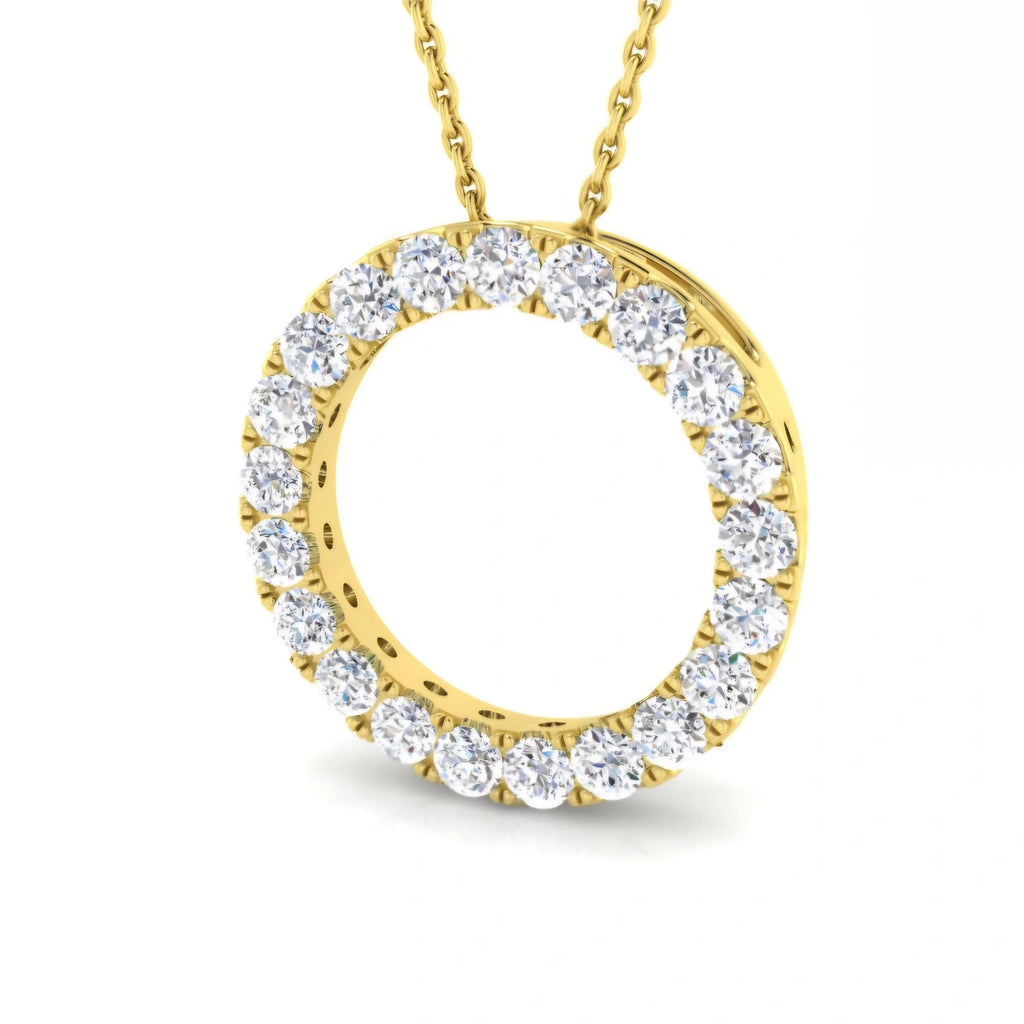 2.00ctw Lab Grown Diamond Circle Necklace in 9k Gold