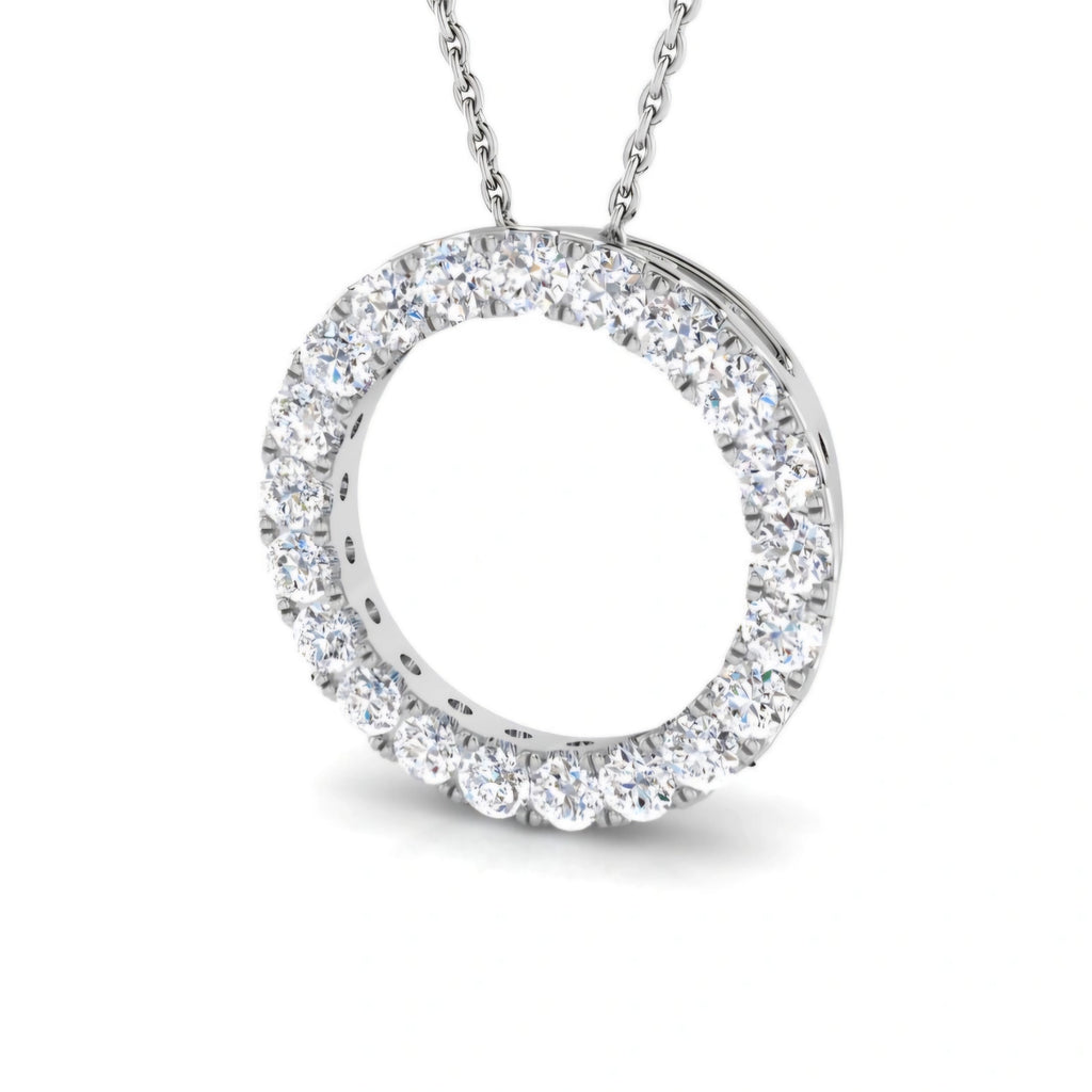 1.00ctw Lab Grown Diamond Circle Necklace in 9k Gold