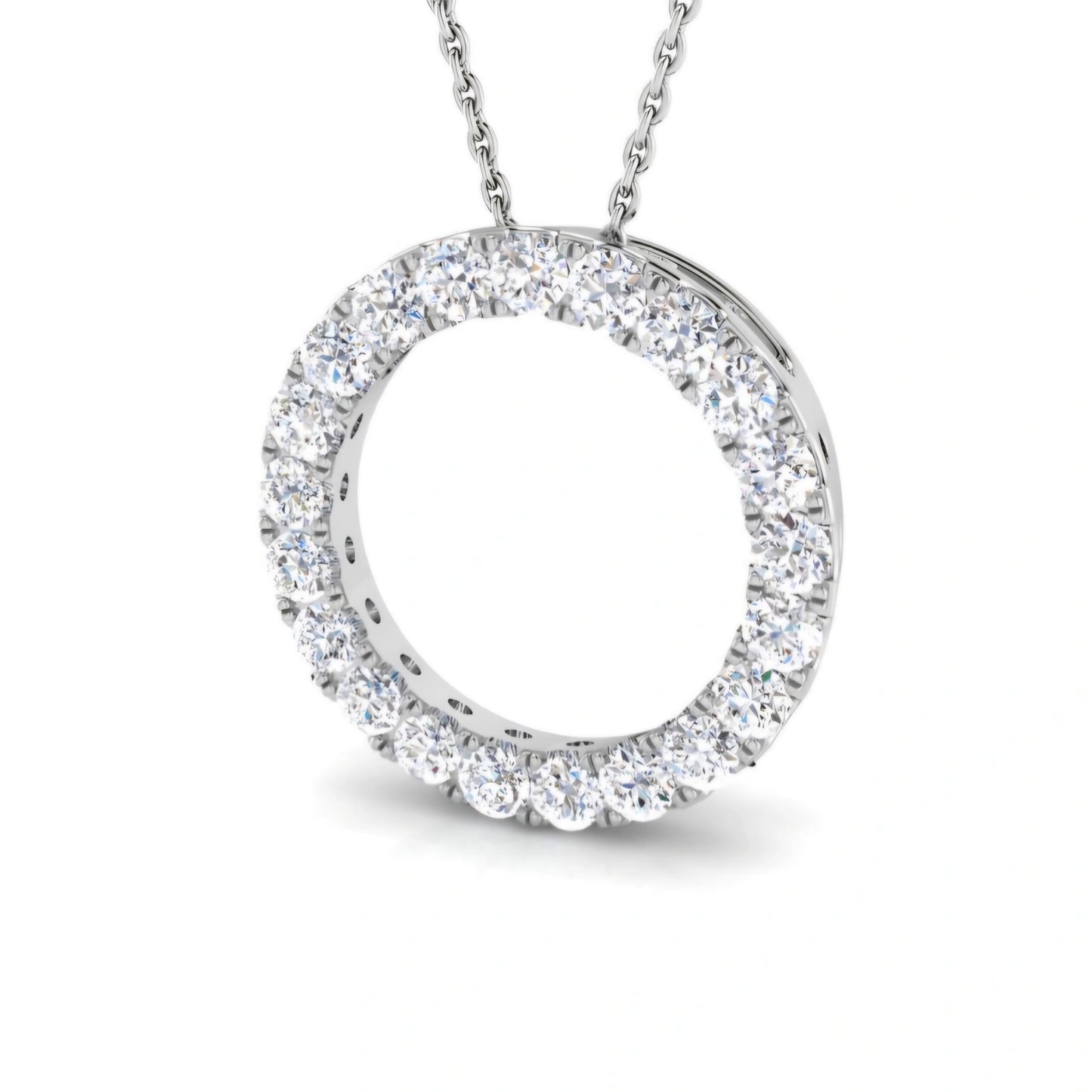 2.00ctw Lab Grown Diamond Circle Necklace in 9k Gold
