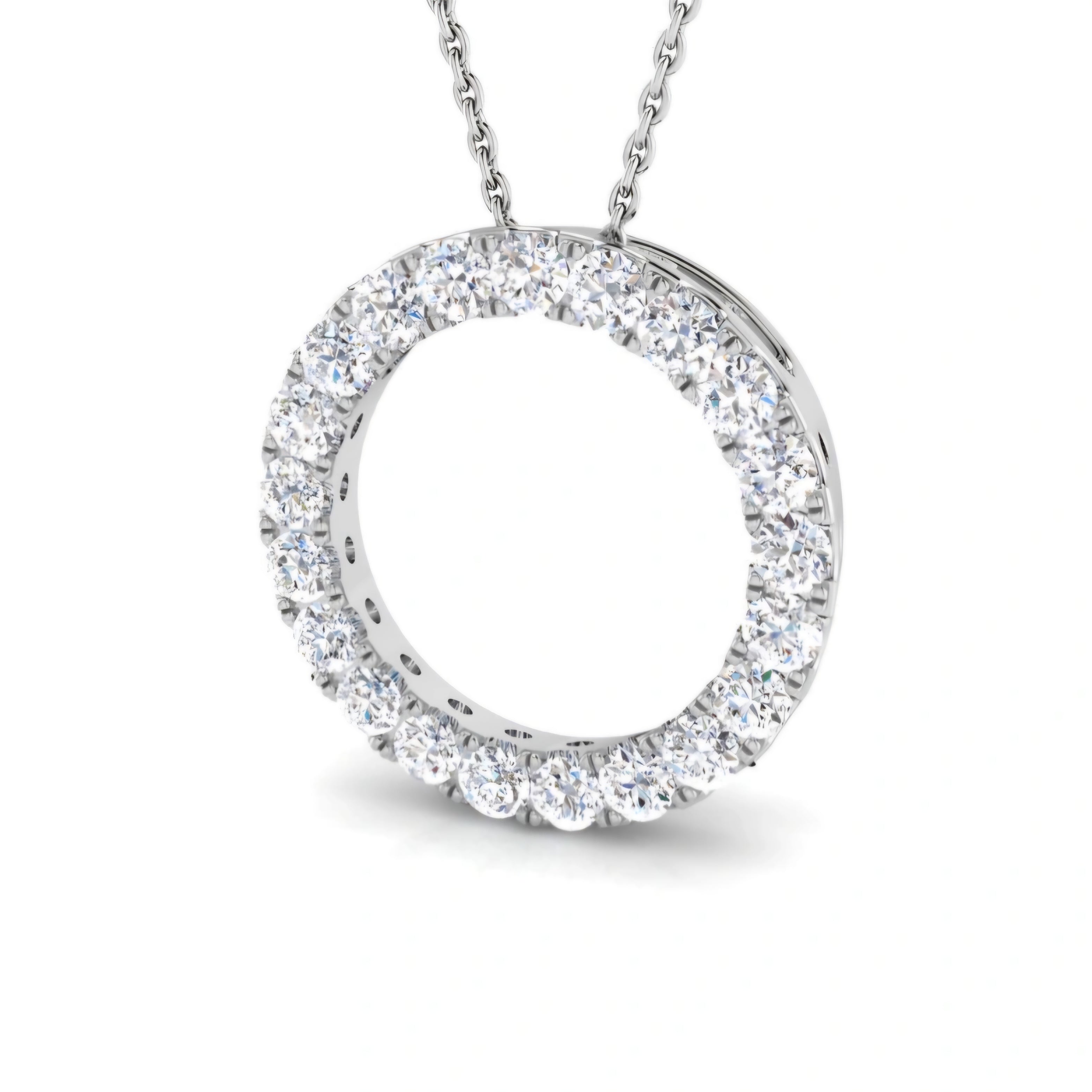 2.00ctw Lab Grown Diamond Circle Necklace in 9k Gold