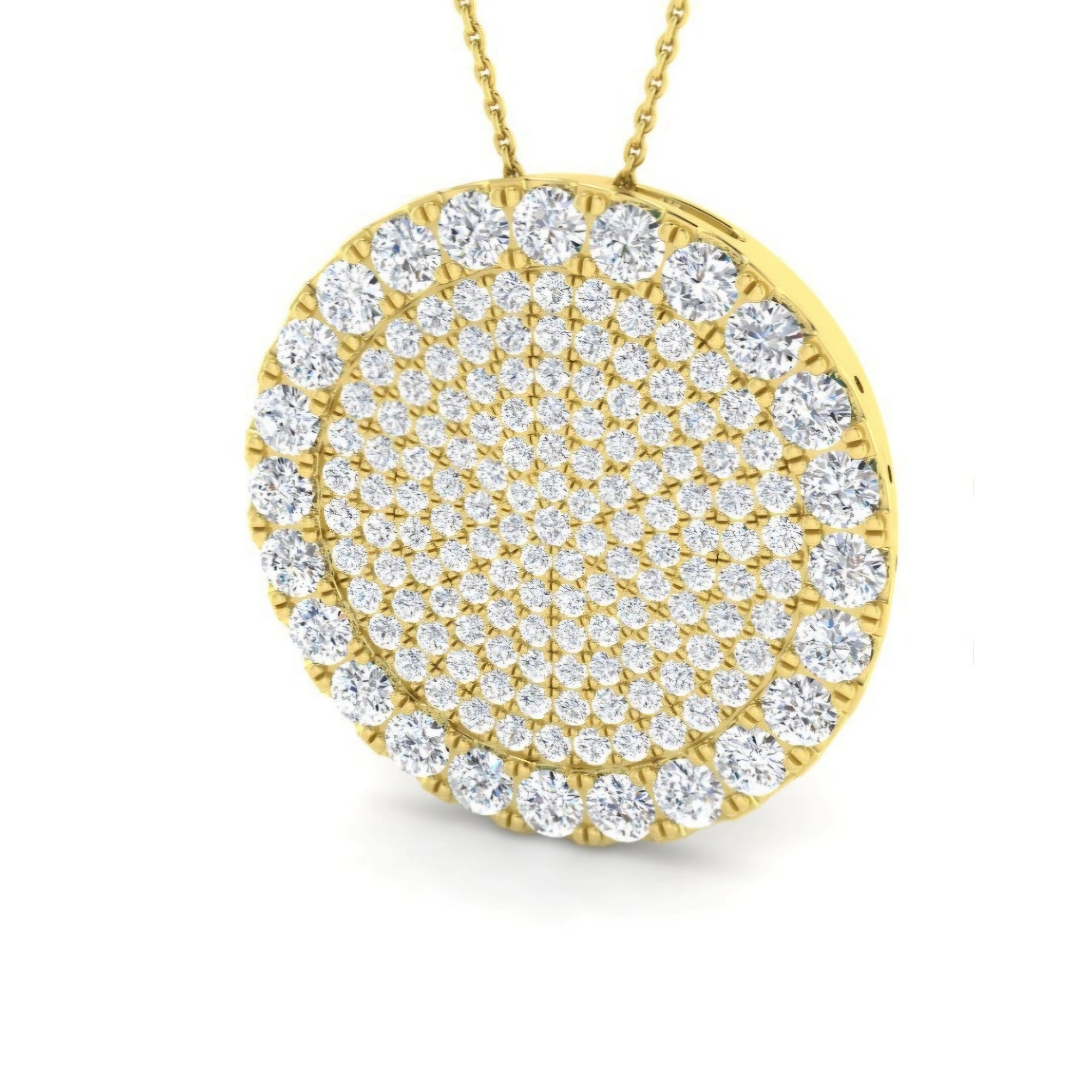 5.40ctw Lab Grown Diamond Disk Necklace in 9k Gold