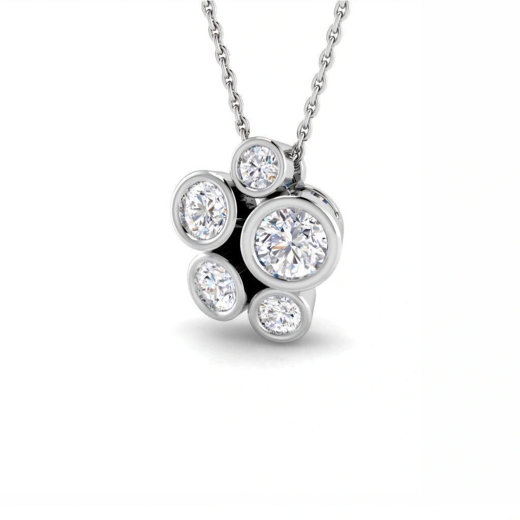 0.85ctw Lab Grown Diamond Bubble Necklace in 9k Gold