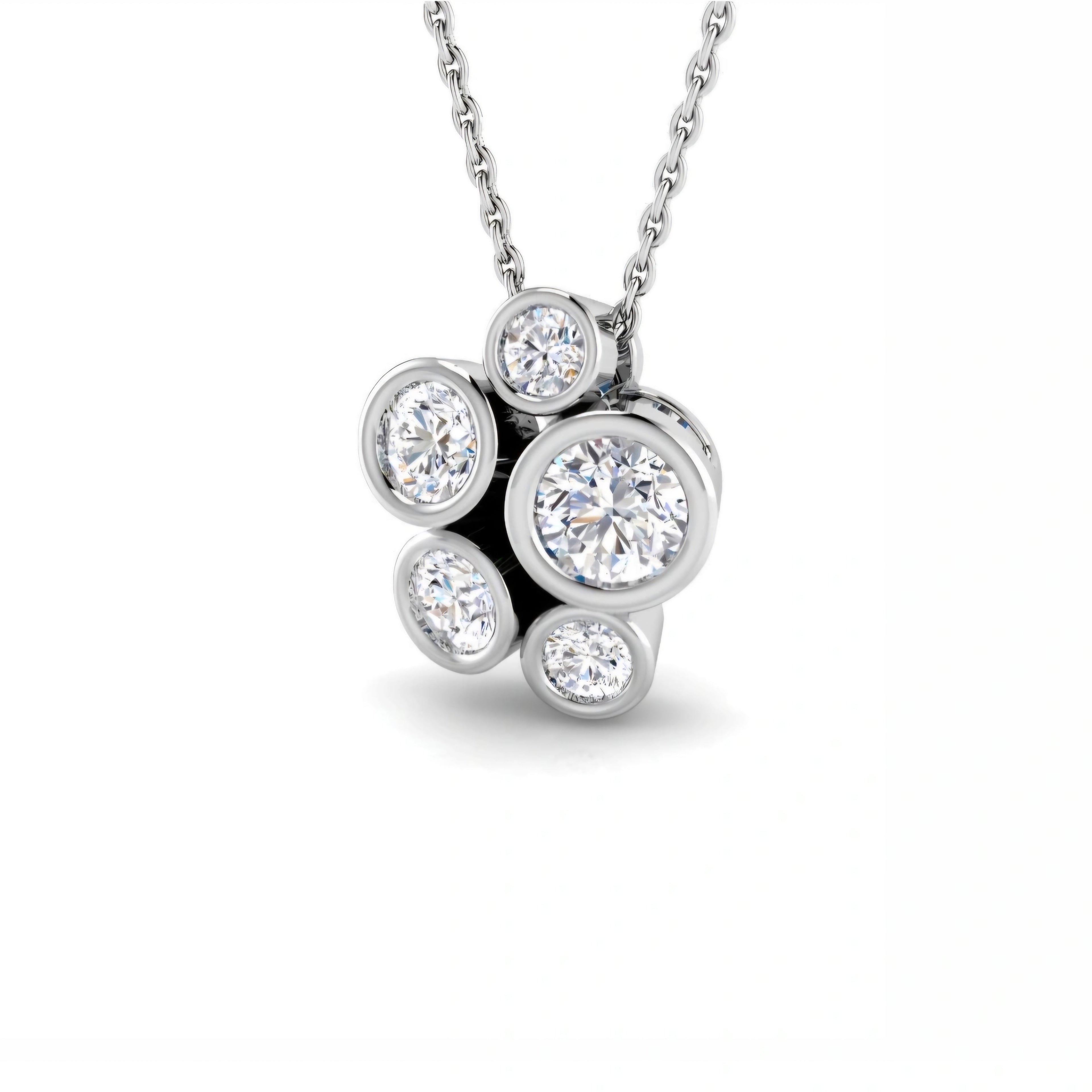 0.85ctw Lab Grown Diamond Bubble Necklace in 9k Gold