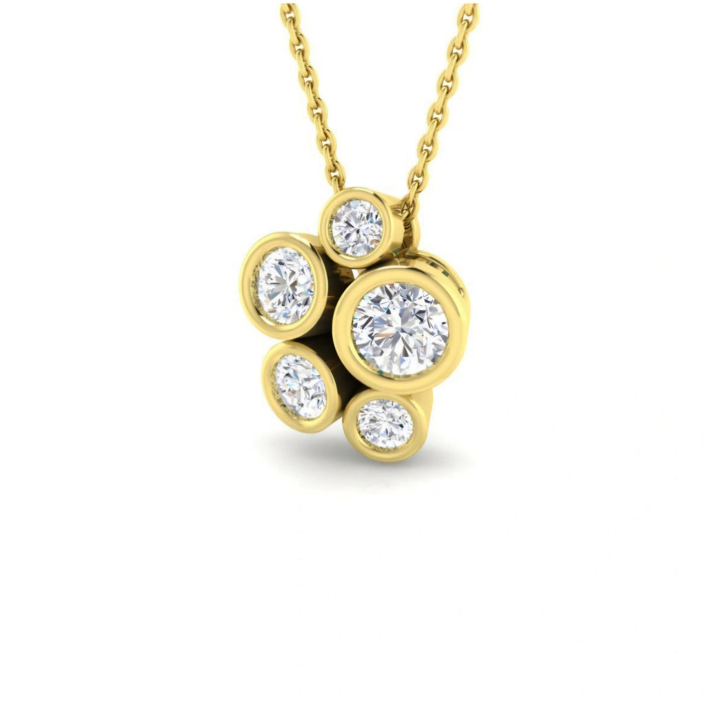 0.85ctw Lab Grown Diamond Bubble Necklace in 9k Gold