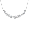 2.57ctw Lab Grown Diamond Round Scattered Curve Necklace in 9k Gold