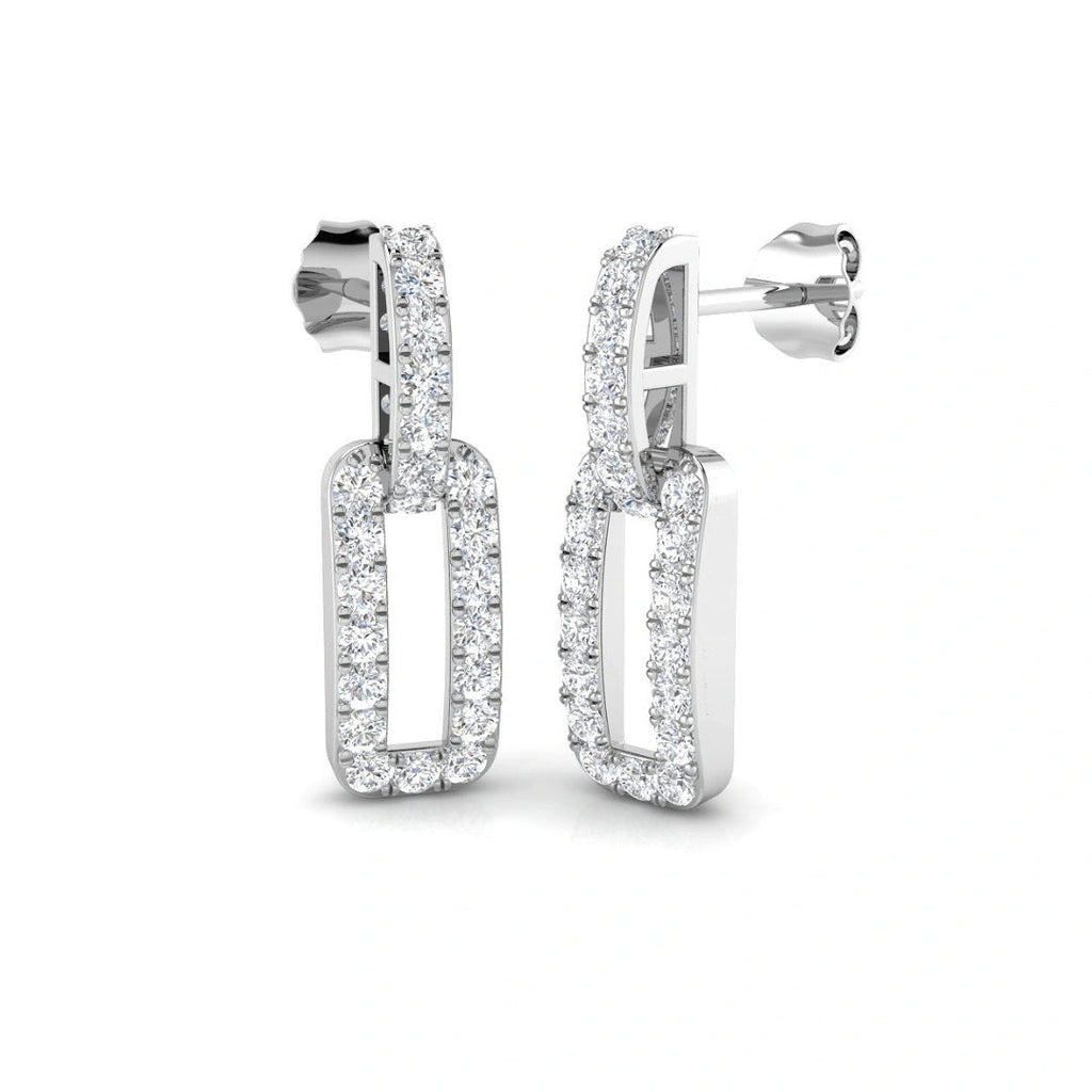 0.70ct Lab Grown Diamond Rectangle Drop Earrings in 9k Gold