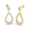 1.70ct Lab Grown Diamond Pear Chandelier Drop Earrings