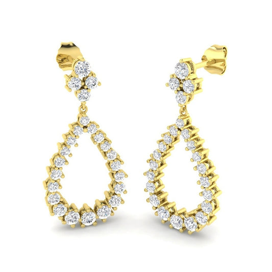 1.70ct Lab Grown Diamond Pear Chandelier Drop Earrings