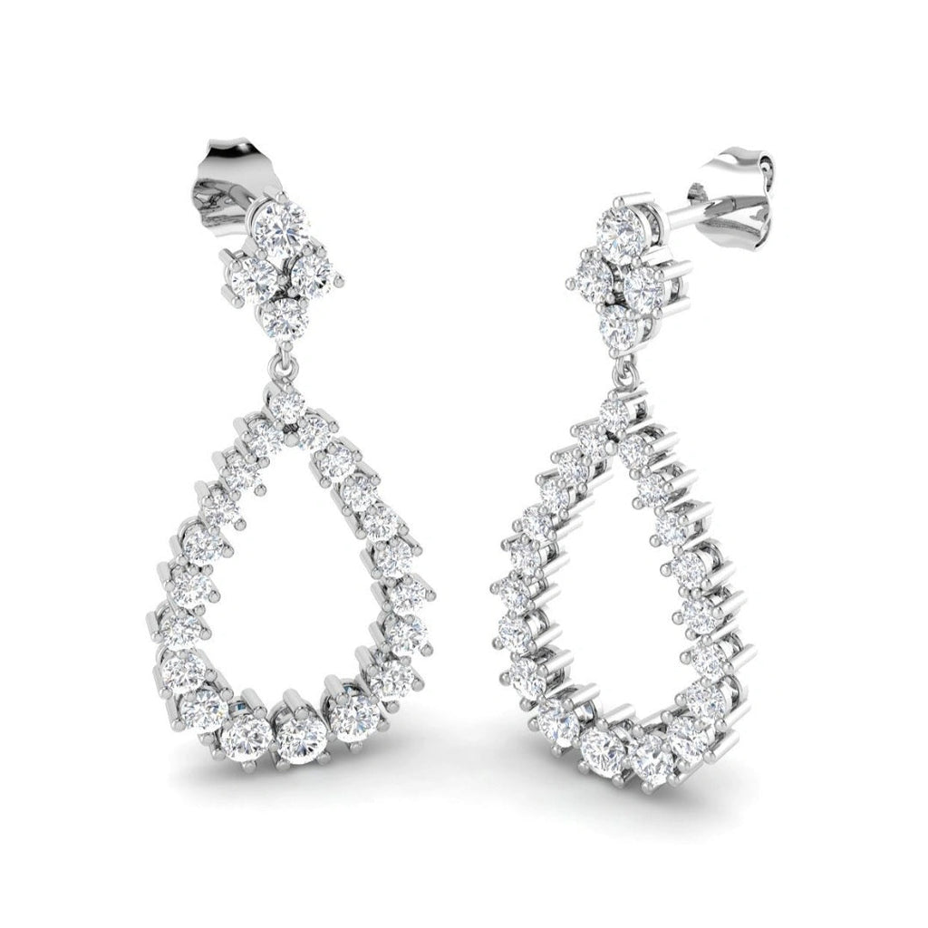 1.70ct Lab Grown Diamond Pear Chandelier Drop Earrings