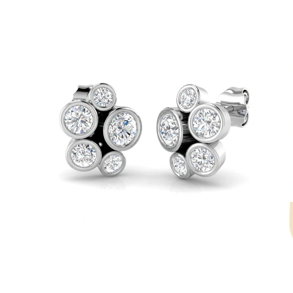 1.13ct Lab Grown Diamond Bubble Earrings in 9k Gold