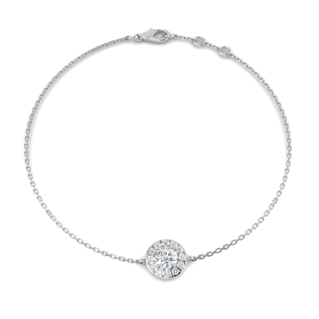 0.50ct Lab Grown Diamond Round Halo Bracelet