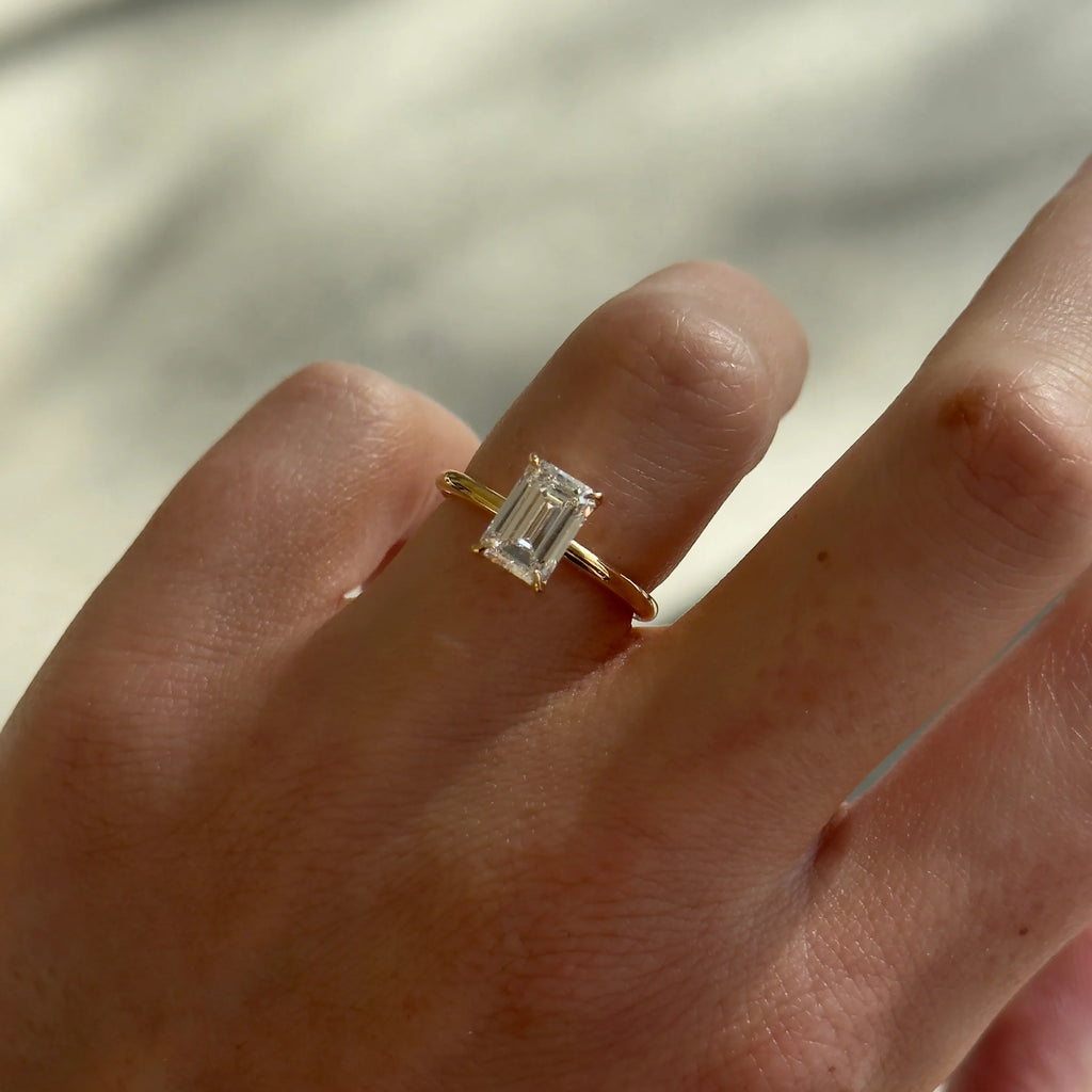 The Emma 1.00ct Emerald cut Lab Grown Diamond Solitaire Engagement Ring