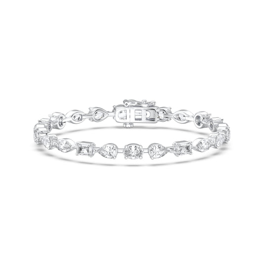 7ct Lab Grown Diamond Multishape Tennis Bracelet