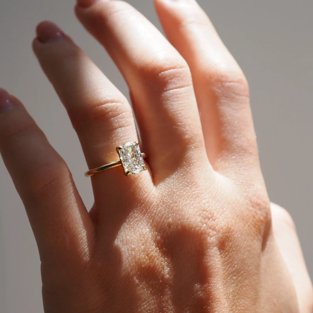 The Emma 2.00ct Elongated Cushion cut Lab Grown Diamond Solitaire Engagement Ring