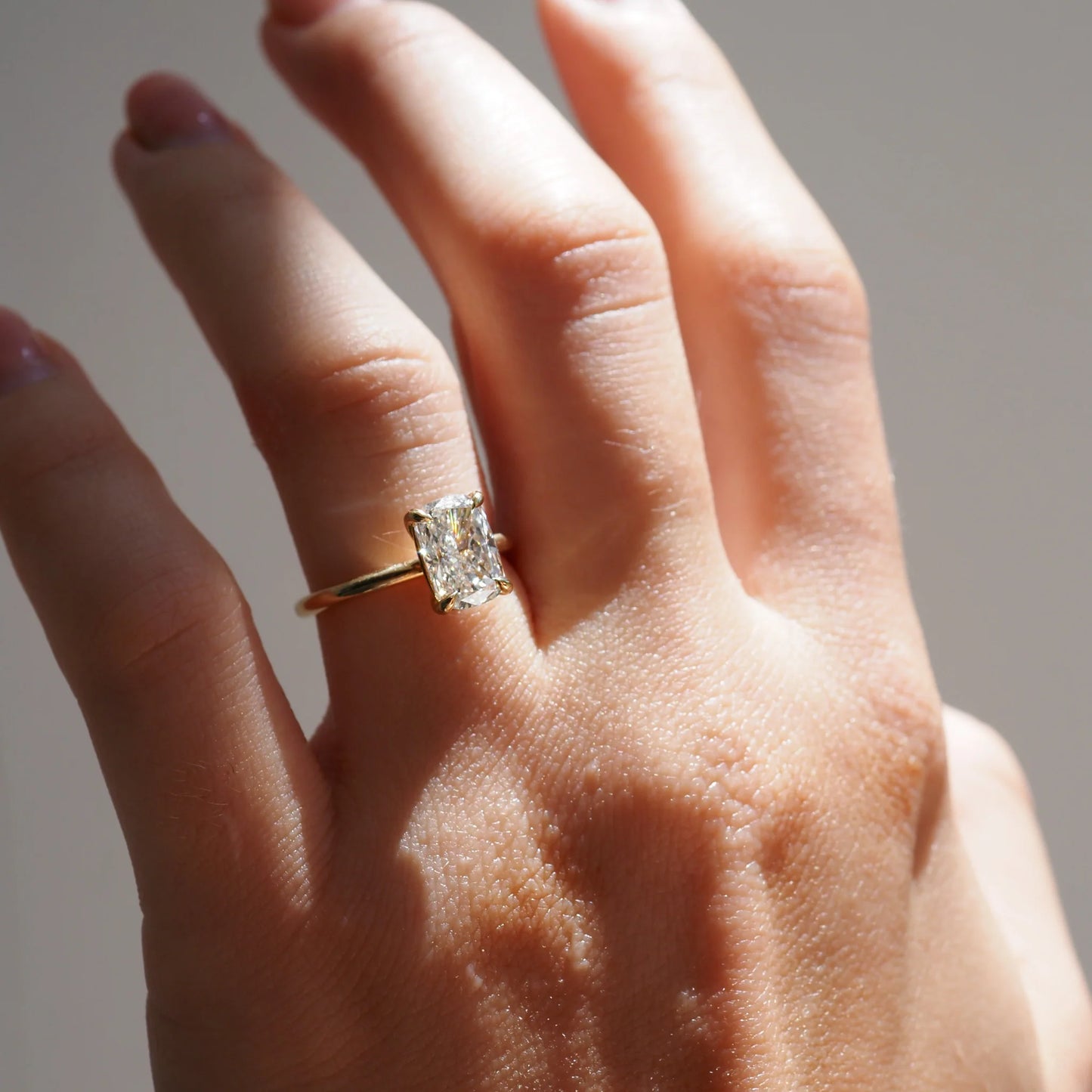 The Emma 2.00ct Elongated Cushion cut Lab Grown Diamond Solitaire Engagement Ring