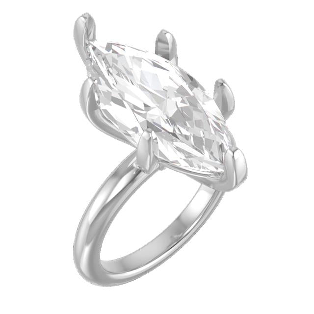 The Emma 3.80ct Marquise cut Lab Grown Diamond 6 Prong Solitaire Engagement Ring