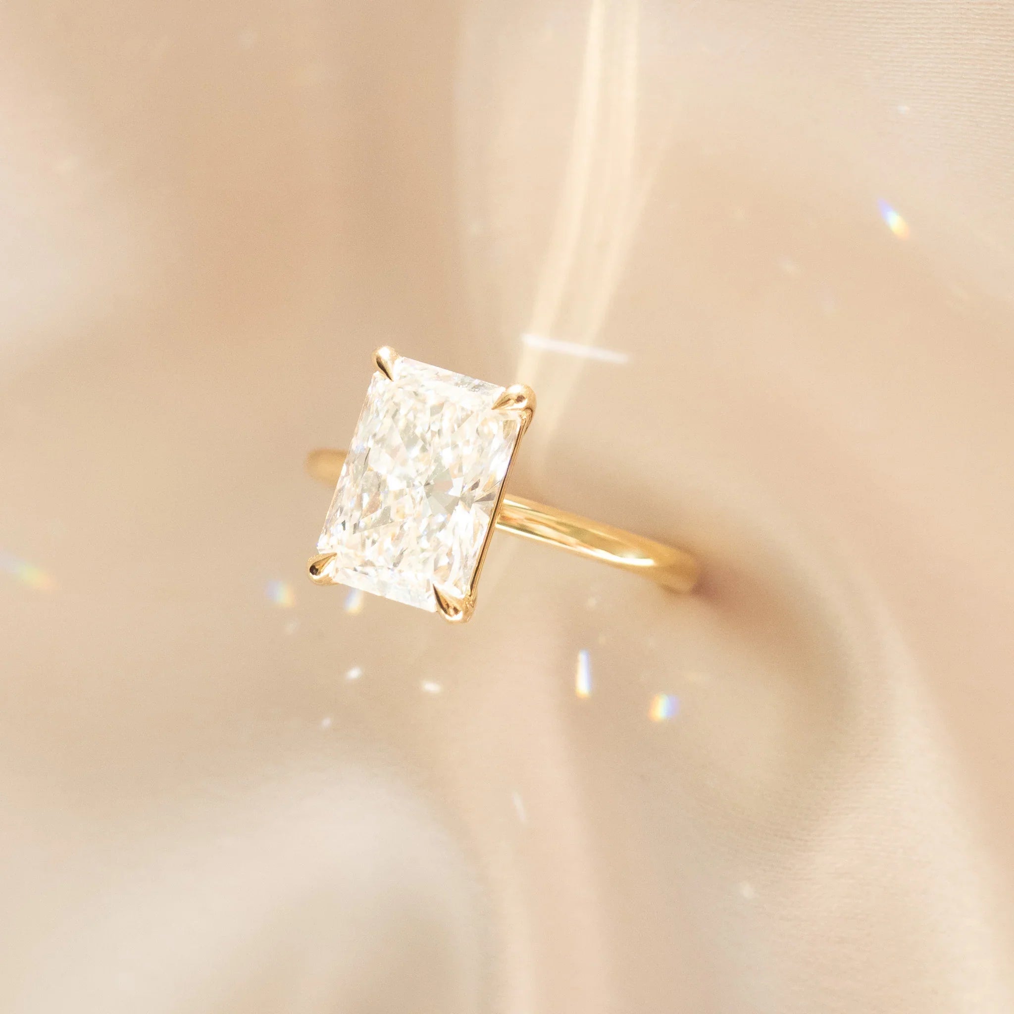 The Emma 3.00ct Radiant cut Lab Grown Diamond Solitaire Engagement Ring