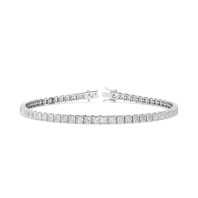 5.80ct Princess Lab Grown Diamond Tennis Bracelet in 14k Gold