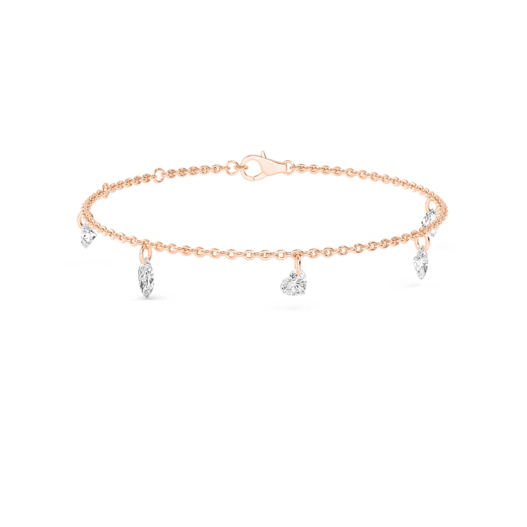 2.00ct Drilled Lab Grown Diamond Charm Bracelet