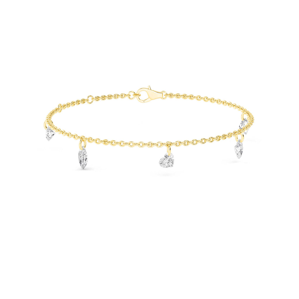 2.00ct Drilled Lab Grown Diamond Charm Bracelet