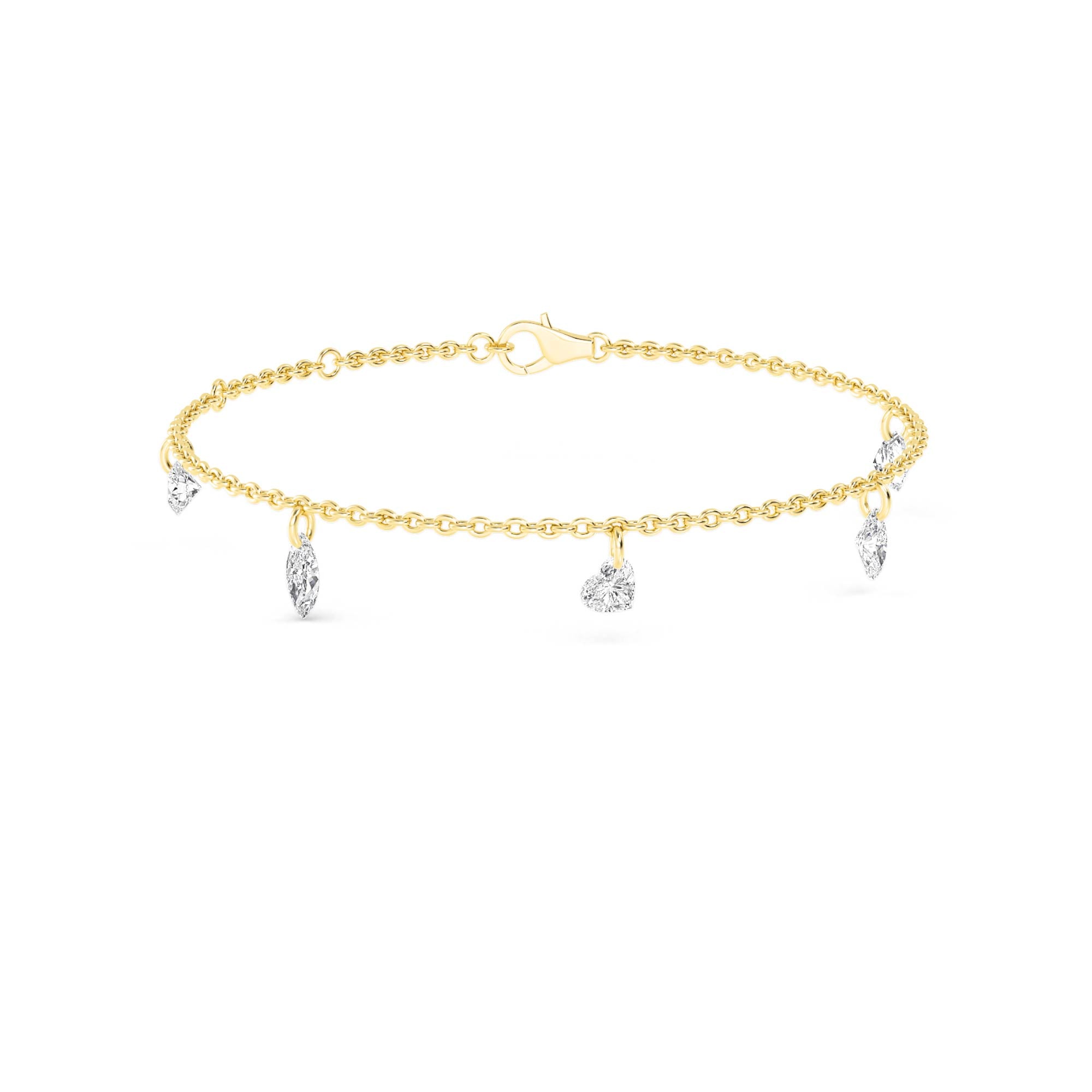 2.00ct Drilled Lab Grown Diamond Charm Bracelet