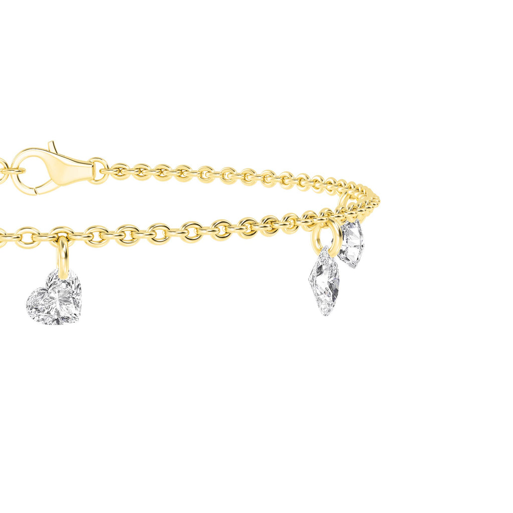 2.00ct Drilled Lab Grown Diamond Charm Bracelet