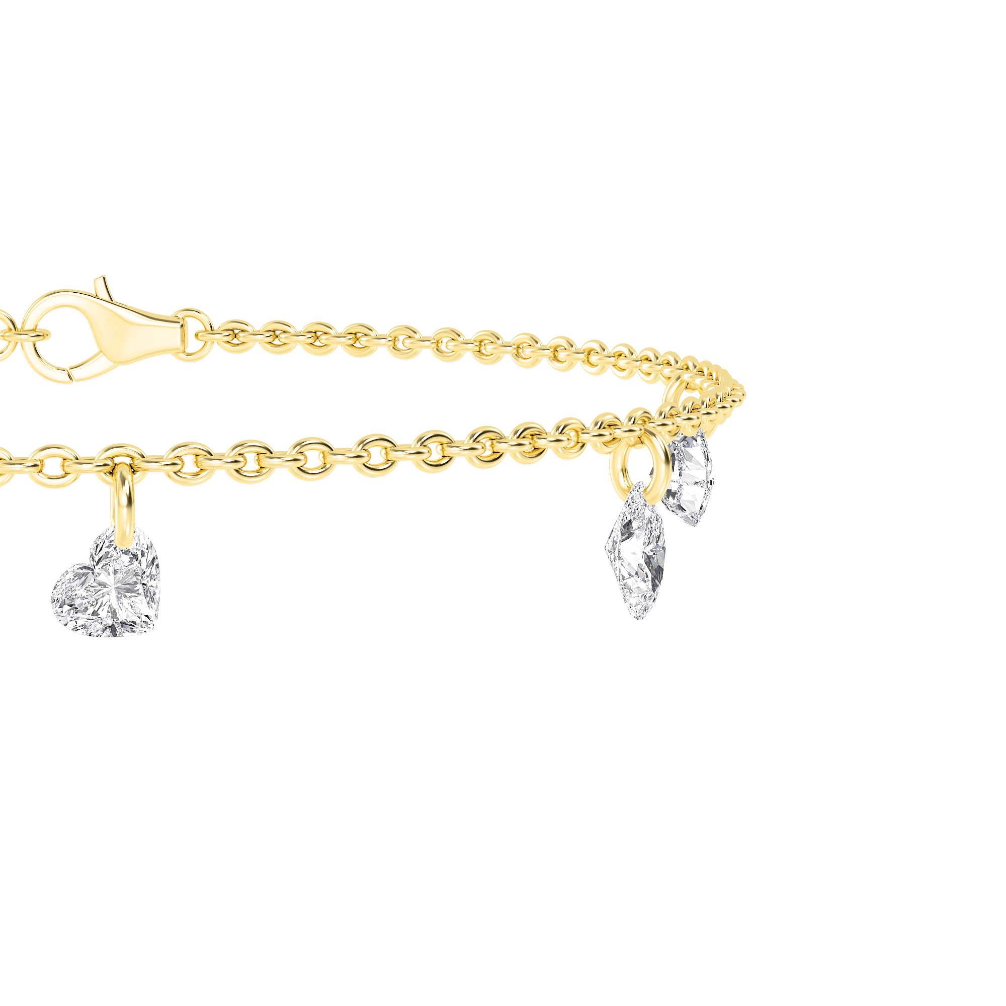 2.00ct Drilled Lab Grown Diamond Charm Bracelet