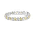 26.00ct Oval Yellow and White Alternating Lab Grown Diamond Exceptional Tennis Bracelet