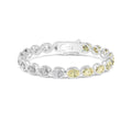 20.66ct Oval Yellow and White Lab Grown Diamond Bezel Exceptional Tennis Bracelet
