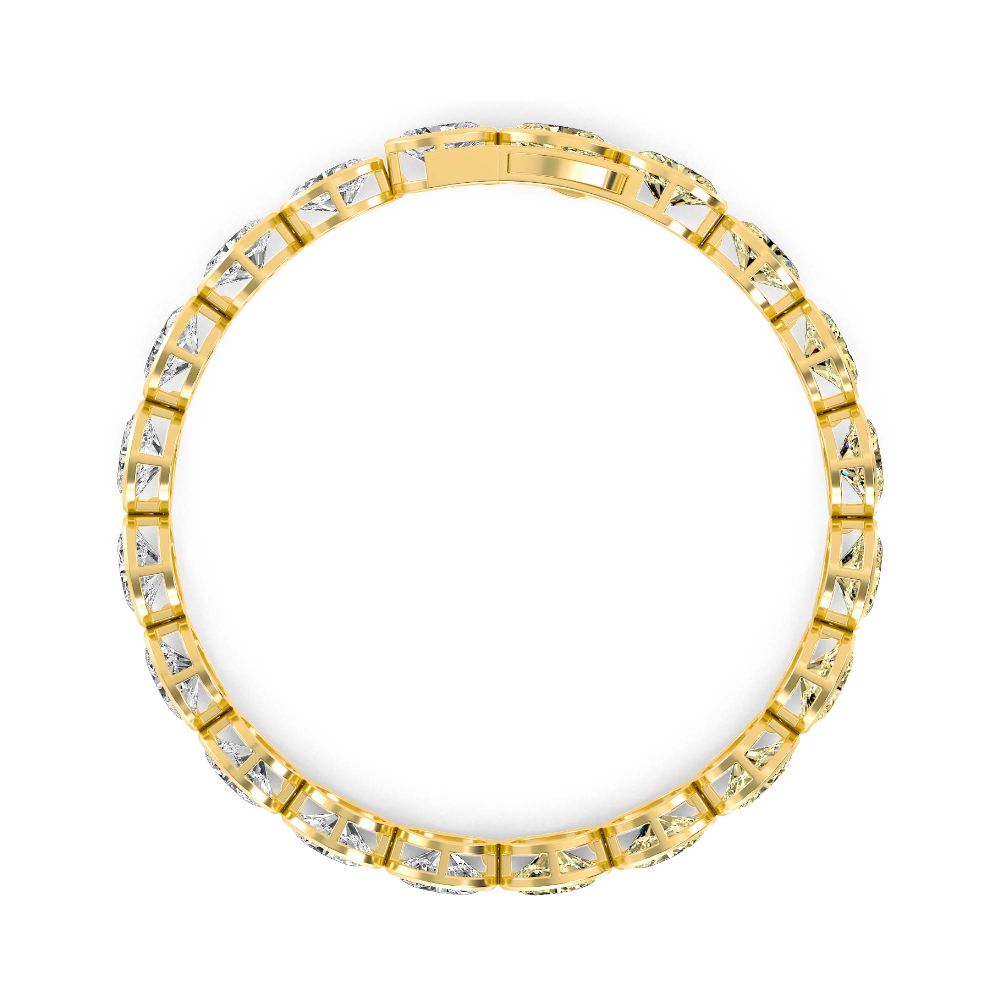 20.66ct Oval Yellow and White Lab Grown Diamond Bezel Exceptional Tennis Bracelet