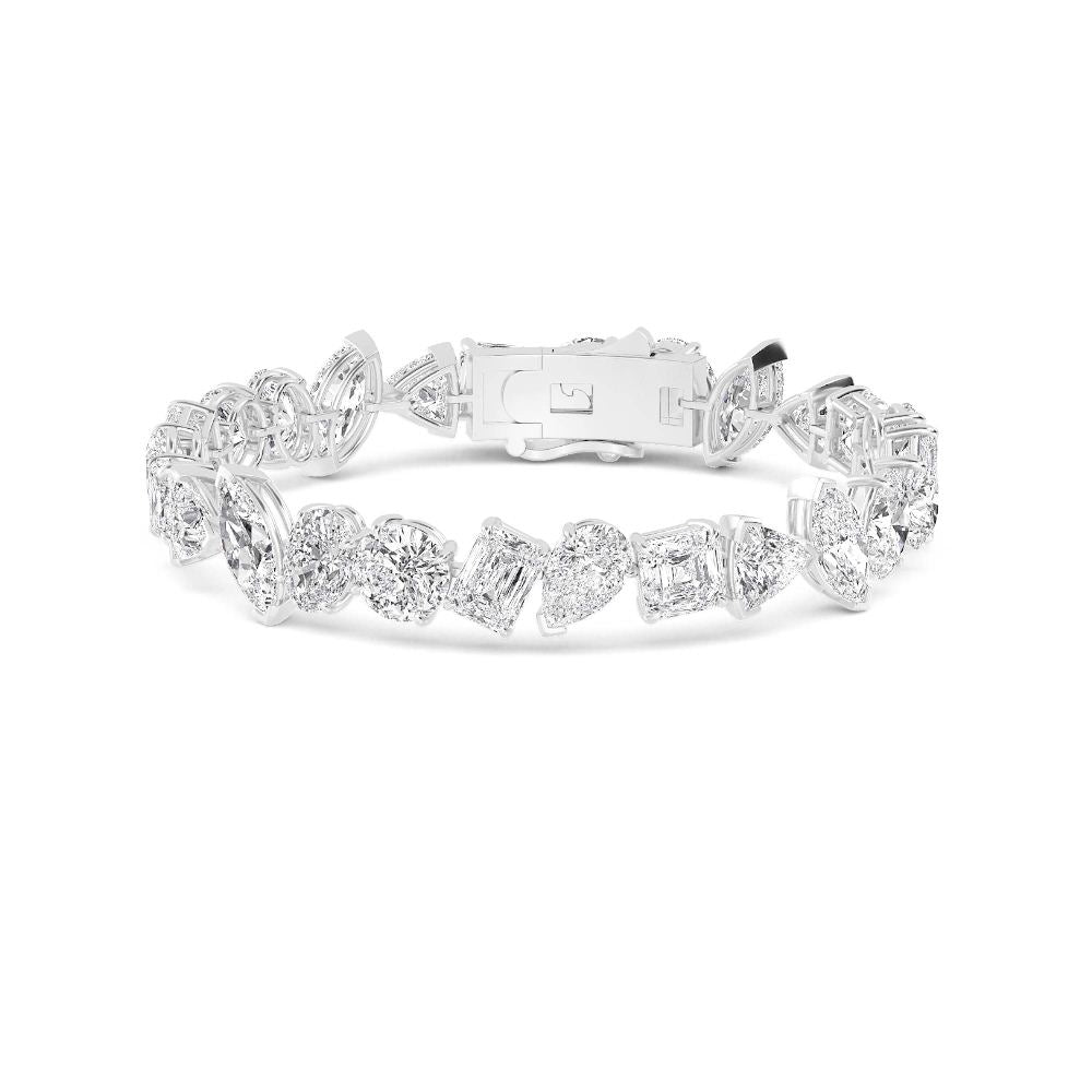 29.00ct Multishape Lab Grown Diamond Exceptional Tennis Bracelet
