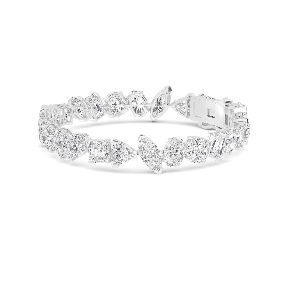 29.00ct Multishape Lab Grown Diamond Exceptional Tennis Bracelet