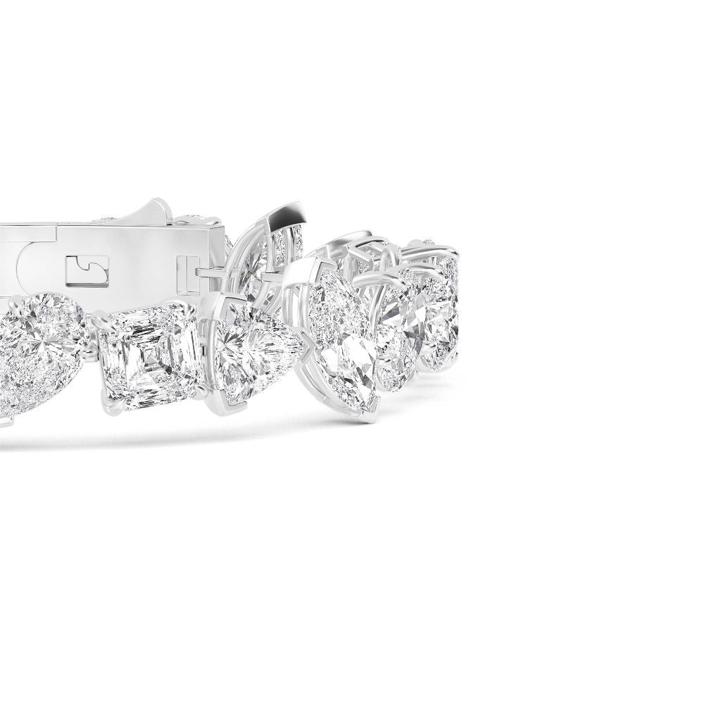 29.00ct Multishape Lab Grown Diamond Exceptional Tennis Bracelet