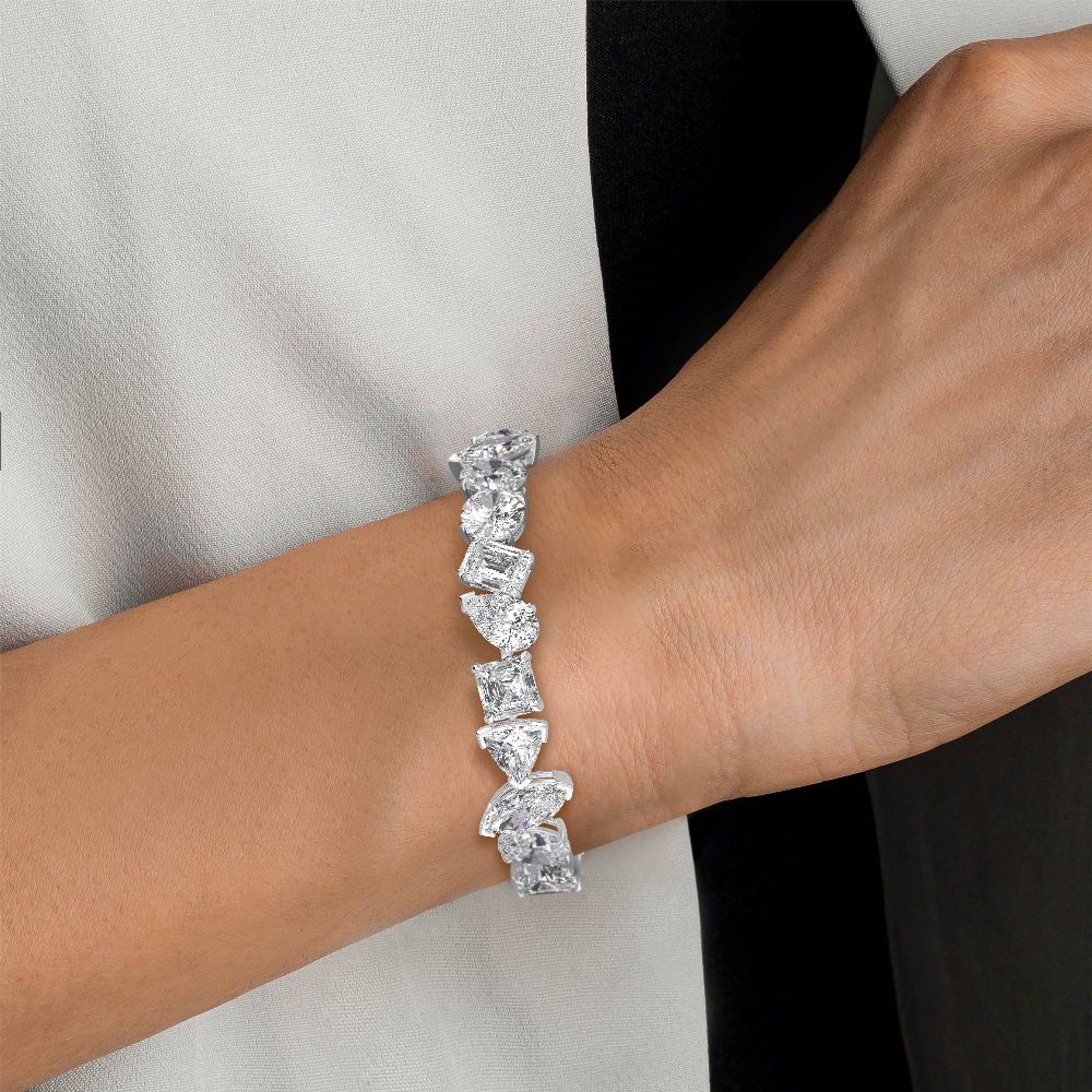 29.00ct Multishape Lab Grown Diamond Exceptional Tennis Bracelet