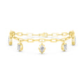 2.36ctw Lab Grown Diamond Multishape Georgian Cut Down Charm Bracelet