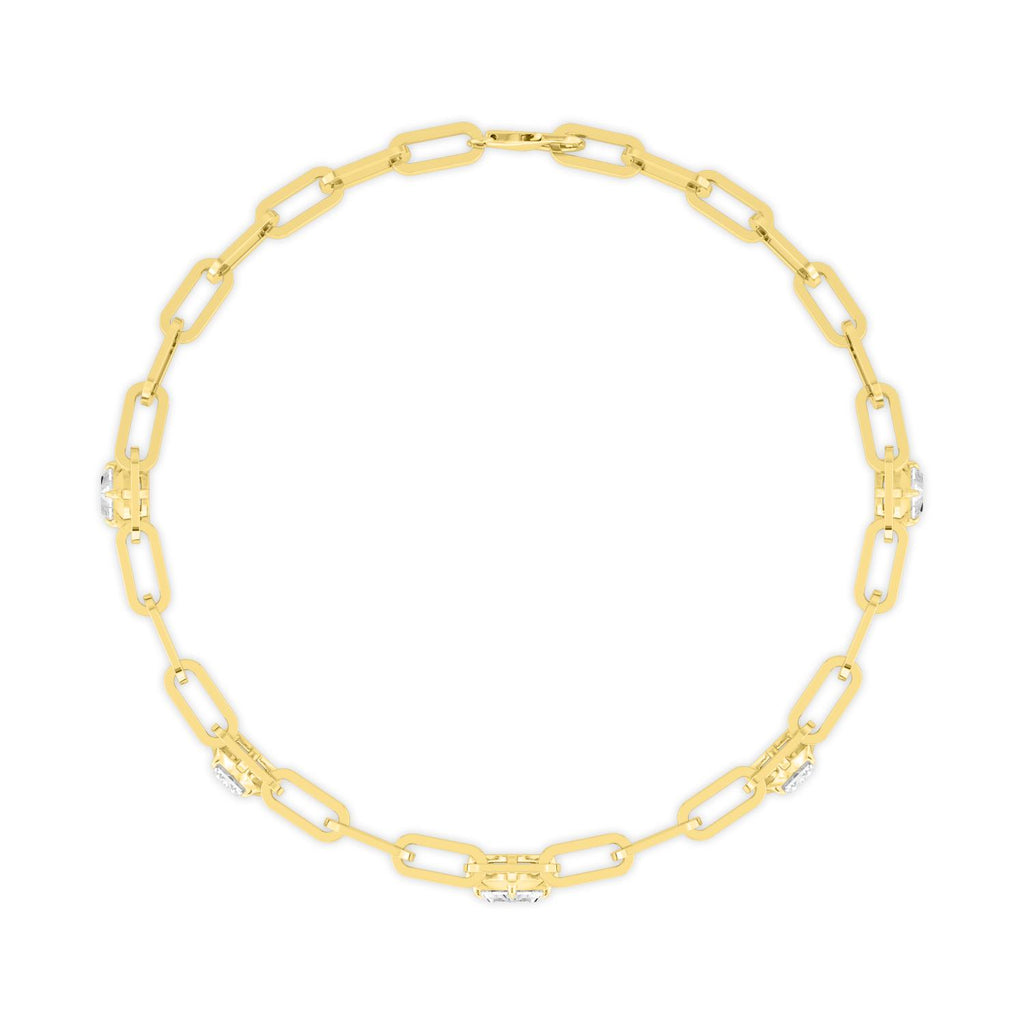 2.36ctw Lab Grown Diamond Multishape Georgian Cut Down Charm Bracelet