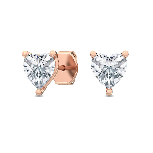 1.00ct Heart Shape Lab Grown Diamond Earrings