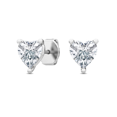 1.00ct Heart Shape Lab Grown Diamond Earrings