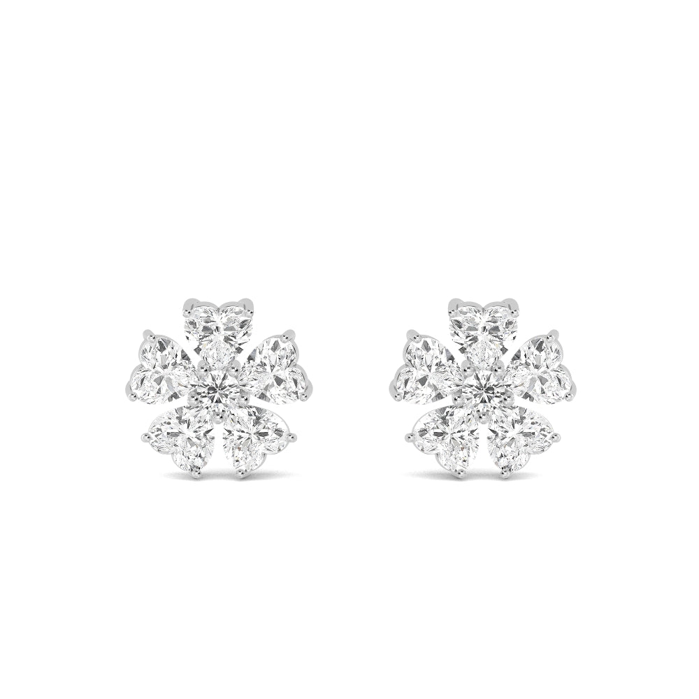 2.78ct Heart Shape Lab Grown Diamond Floral Earrings