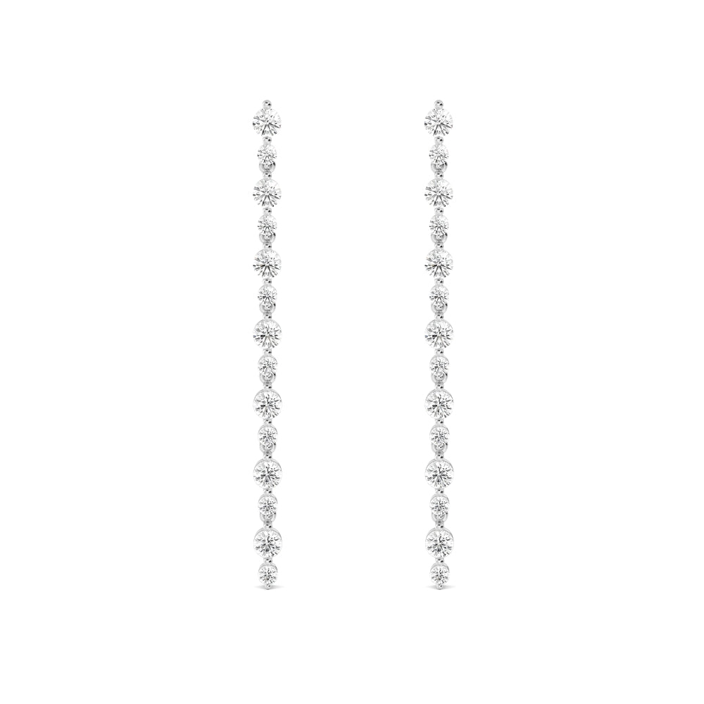 1.50ct Lab Grown Diamond Alternating Line Drop Earrings