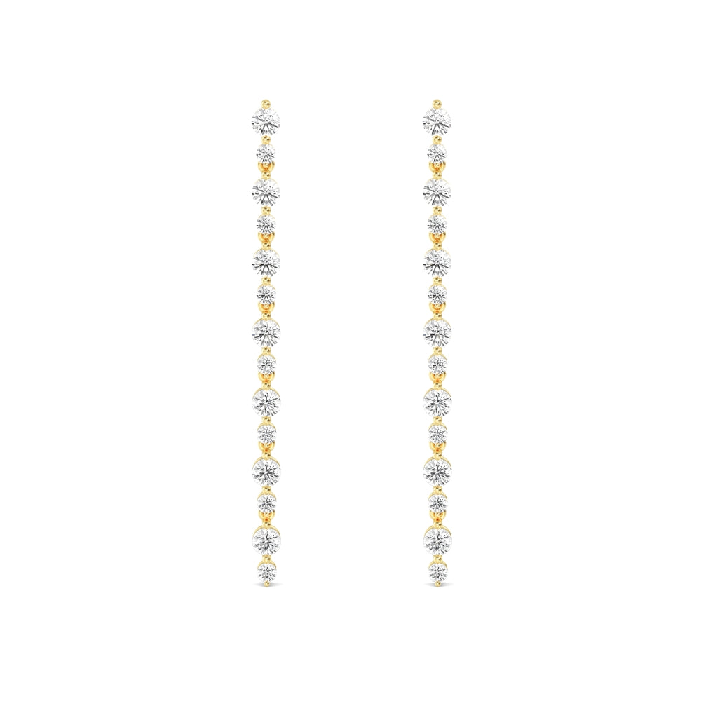 1.50ct Lab Grown Diamond Alternating Line Drop Earrings