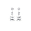 12.75ct Asscher and Pear cut Lab Grown Diamond Exceptional Drop Earrings