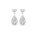 12.00ct Heart and Pear cut Lab Grown Diamond Exceptional Drop Earrings