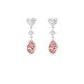 10.36ct Heart Princess and Pink Pear cut Lab Grown Diamond Exceptional Trilogy Earrings