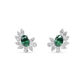 5.25ct Oval Lab Grown Emerald and Diamond Exceptional Earrings