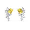 13.86ct Emerald cut Yellow Lab Grown Diamond Floral Exceptional Earrings
